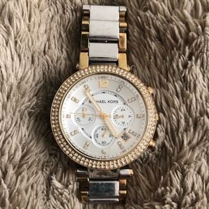 Authentic Two-toned Silver and Gold MK Watch